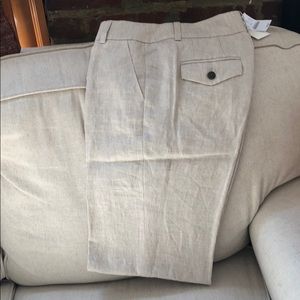Beige linen pants